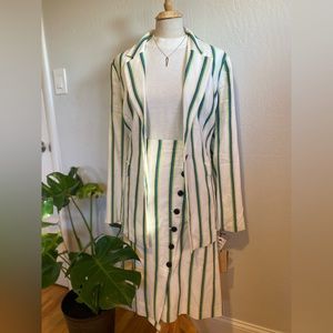 Halogen Ivory Striped Blazer 2X